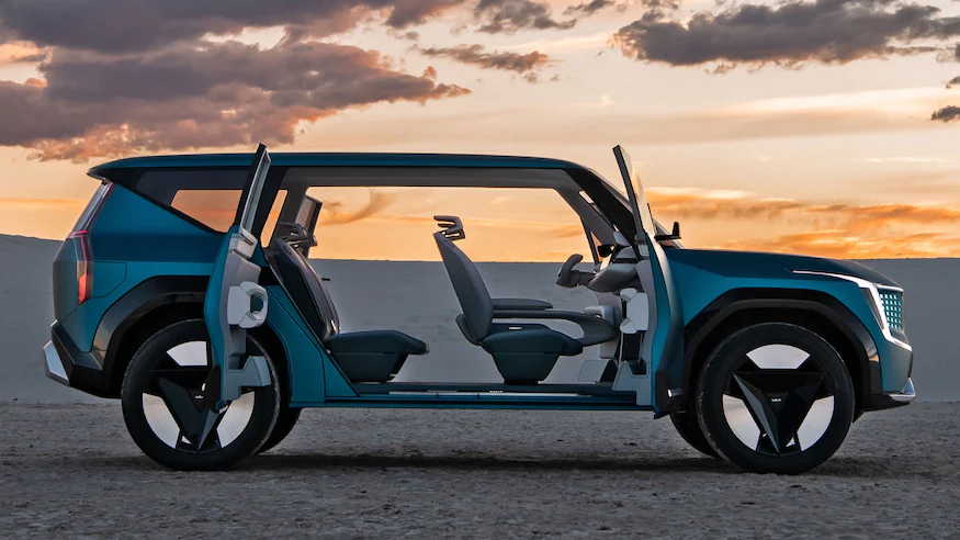 Kia пуска най-скъпия си електромобил - kia ev9 concept 3