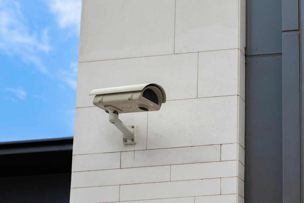 5 съвета при избор на професионална охранителна камера за вашия бизнес - surveillance camera built into stone wall building