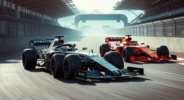 Aston Martin and Mercedes cars in Formula 1