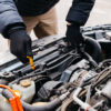 checking the oil in a car