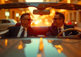 Two men drive a Bentley of Monte Carlo