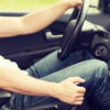 man in a car