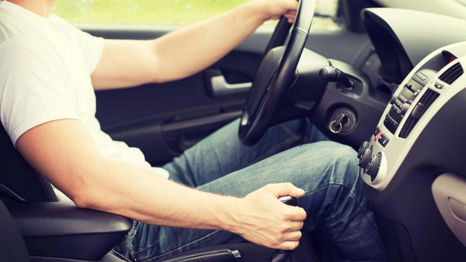 man in a car