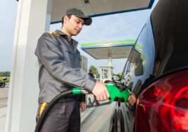 refueling at a gas station