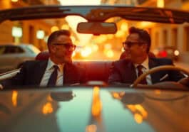 Two men drive a Bentley of Monte Carlo