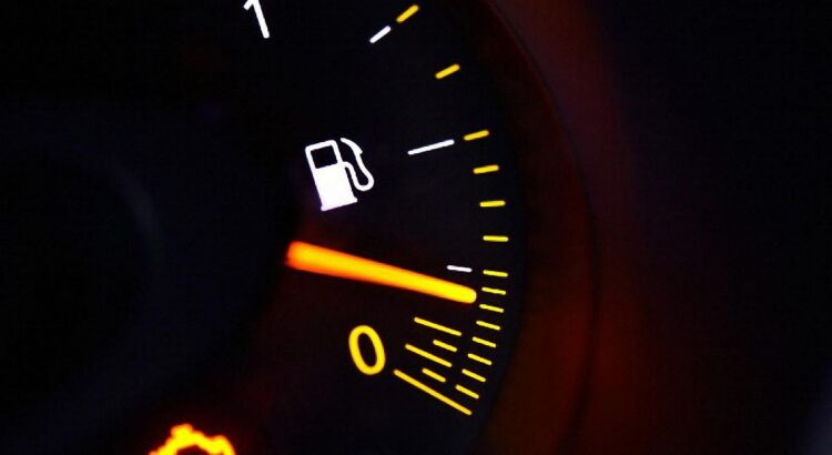 yellow fuel light on a car