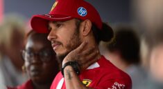 Lewis Hamilton with the Ferrari team