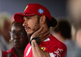 Lewis Hamilton with the Ferrari team