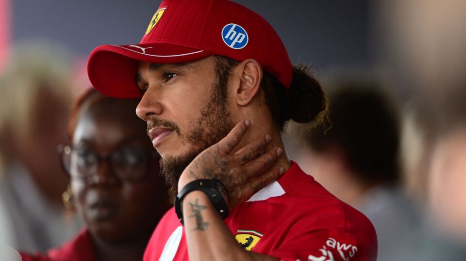 Lewis Hamilton with the Ferrari team